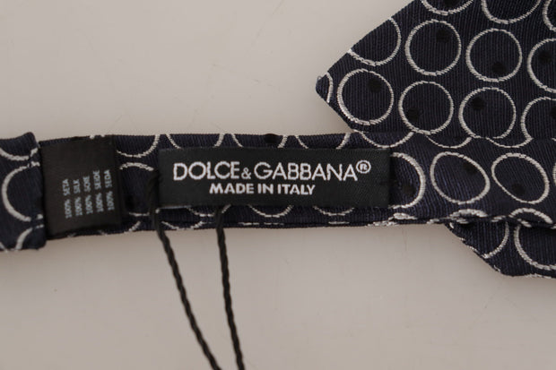 Elegant Black and White Silk Bow Tie Dolce & Gabbana