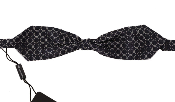 Elegant Black and White Silk Bow Tie Dolce & Gabbana