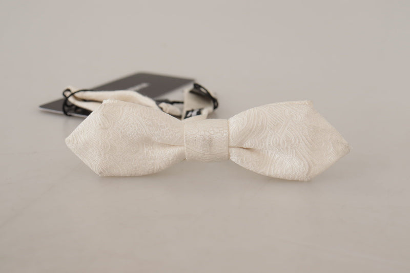 Elegant White Silk Bow Tie Dolce & Gabbana