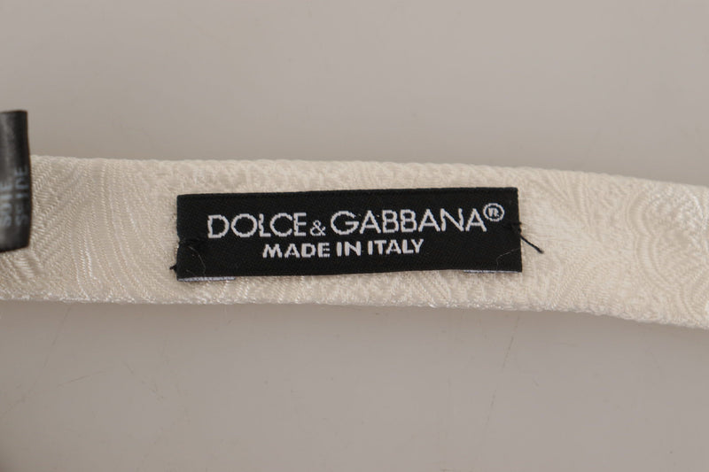 Elegant White Silk Bow Tie Dolce & Gabbana