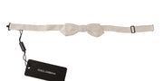 Elegant White Silk Bow Tie Dolce & Gabbana