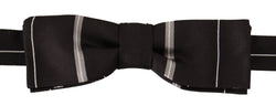 Elegant Silk Bow Tie in Black and Grey Dolce & Gabbana