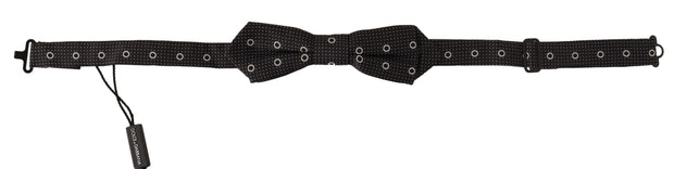 Polka Dot Silk Bow Tie in Black and White Dolce & Gabbana