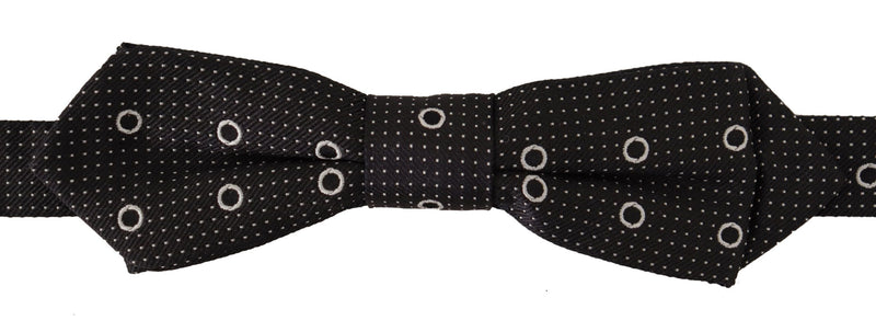 Polka Dot Silk Bow Tie in Black and White Dolce & Gabbana