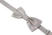 Chic Gray Silk Bow Tie Dolce & Gabbana