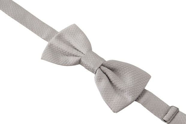 Chic Gray Silk Bow Tie Dolce & Gabbana