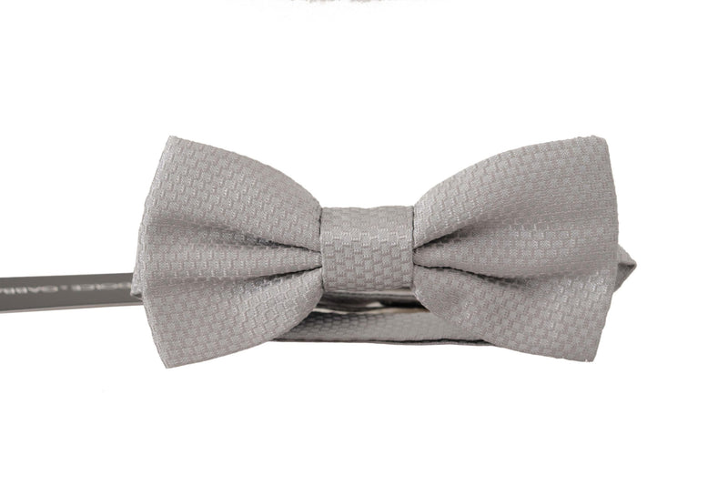 Chic Gray Silk Bow Tie Dolce & Gabbana