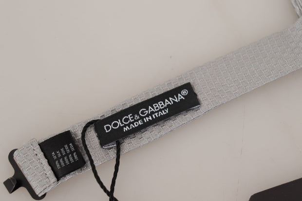 Chic Gray Silk Bow Tie Dolce & Gabbana