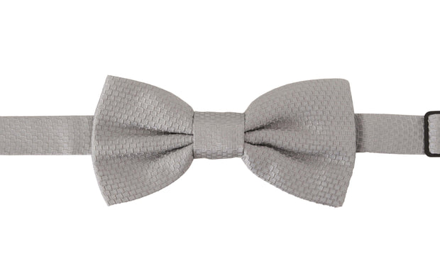 Chic Gray Silk Bow Tie Dolce & Gabbana