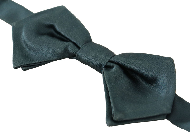 Elegant Green Silk Bow Tie Dolce & Gabbana