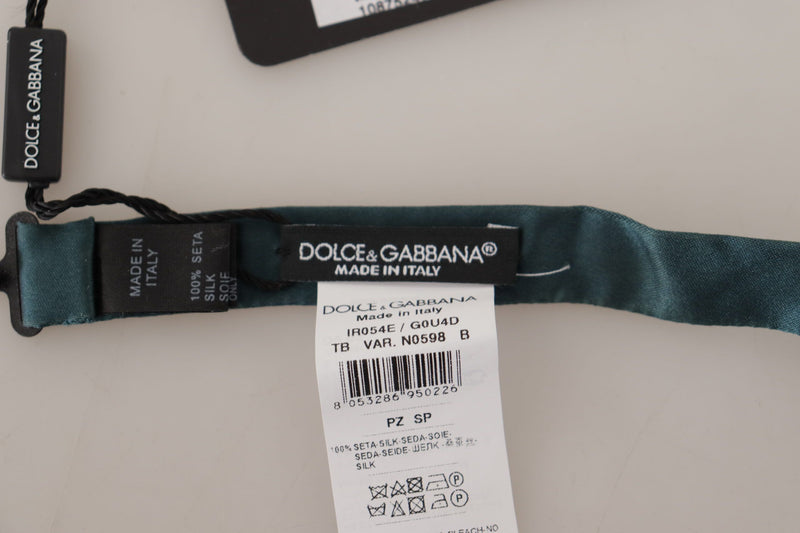 Elegant Green Silk Bow Tie Dolce & Gabbana