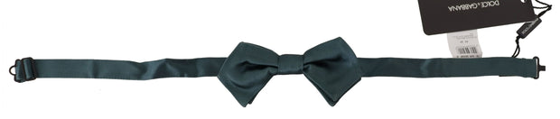 Elegant Green Silk Bow Tie Dolce & Gabbana