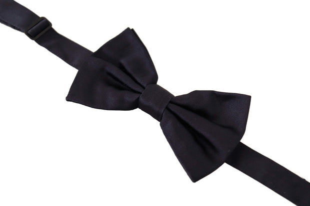 Elegant Blue Silk Bow Tie Dolce & Gabbana