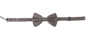 Elegant Gray Silk Bow Tie Dolce & Gabbana