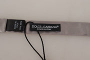 Elegant Silver Silk Bow Tie for Sophisticated Evening Dolce & Gabbana