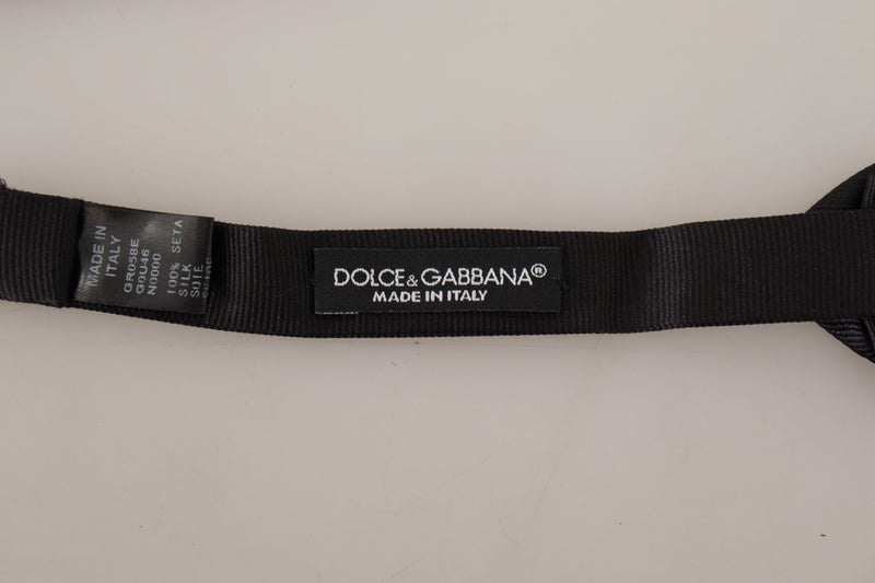 Elegant Black Silk Bow Tie Dolce & Gabbana