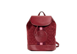 Dempsey Red Apple Signature Jacquard Canvas Logo Patch Backpack COACH