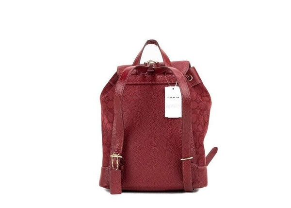 Dempsey Red Apple Signature Jacquard Canvas Logo Patch Backpack COACH