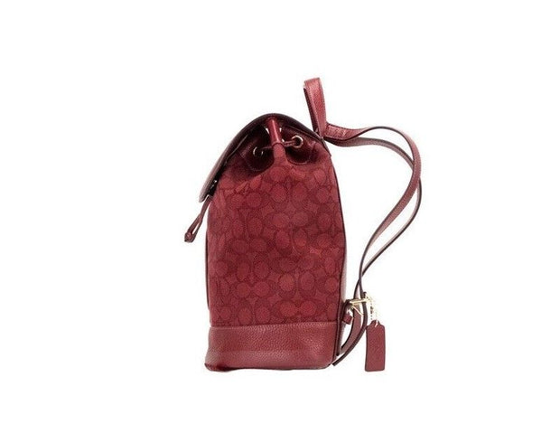 Dempsey Red Apple Signature Jacquard Canvas Logo Patch Backpack COACH