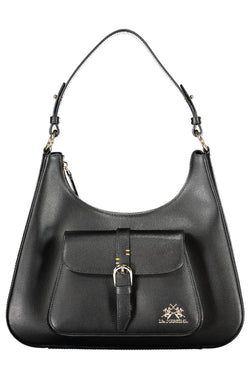 Black Leather Women Handbag La Martina