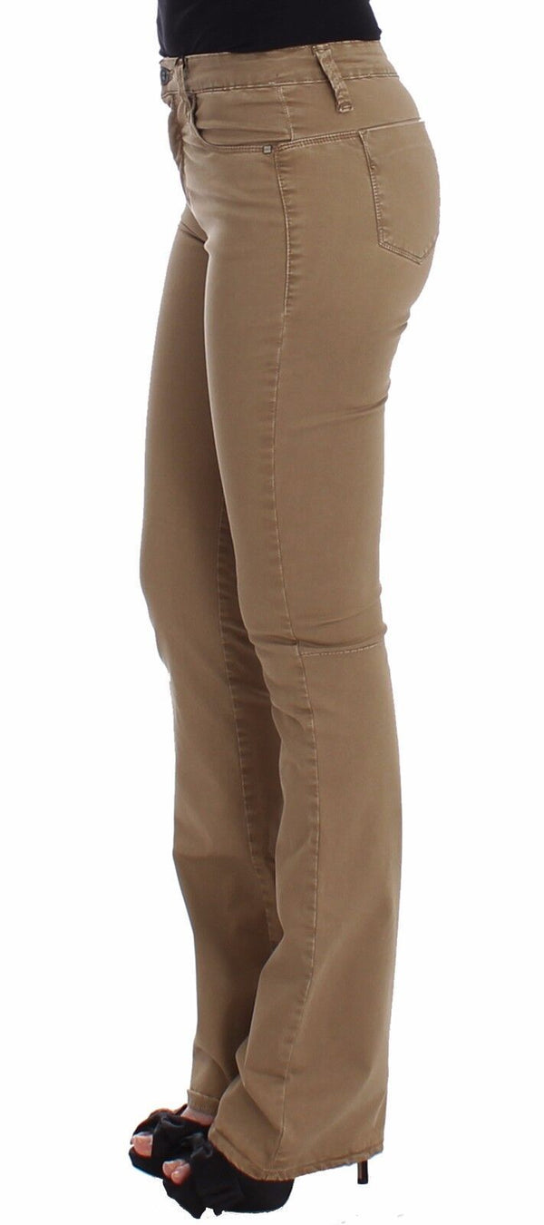 Chic Beige Straight Leg Fashion Jeans Costume National