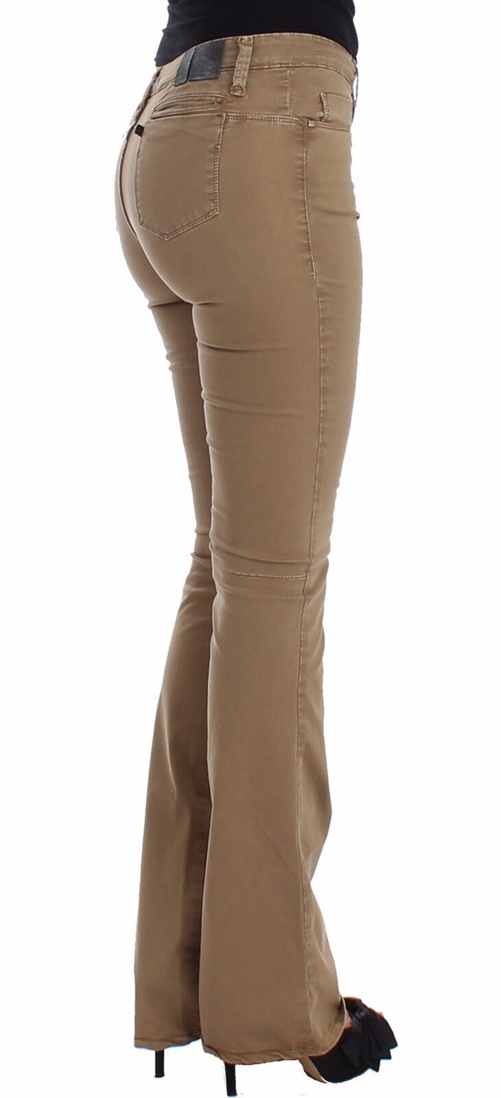 Chic Beige Straight Leg Fashion Jeans Costume National