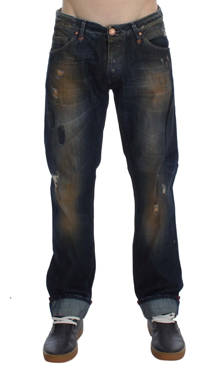 Elegant Straight Fit Men's Denim Jeans Acht