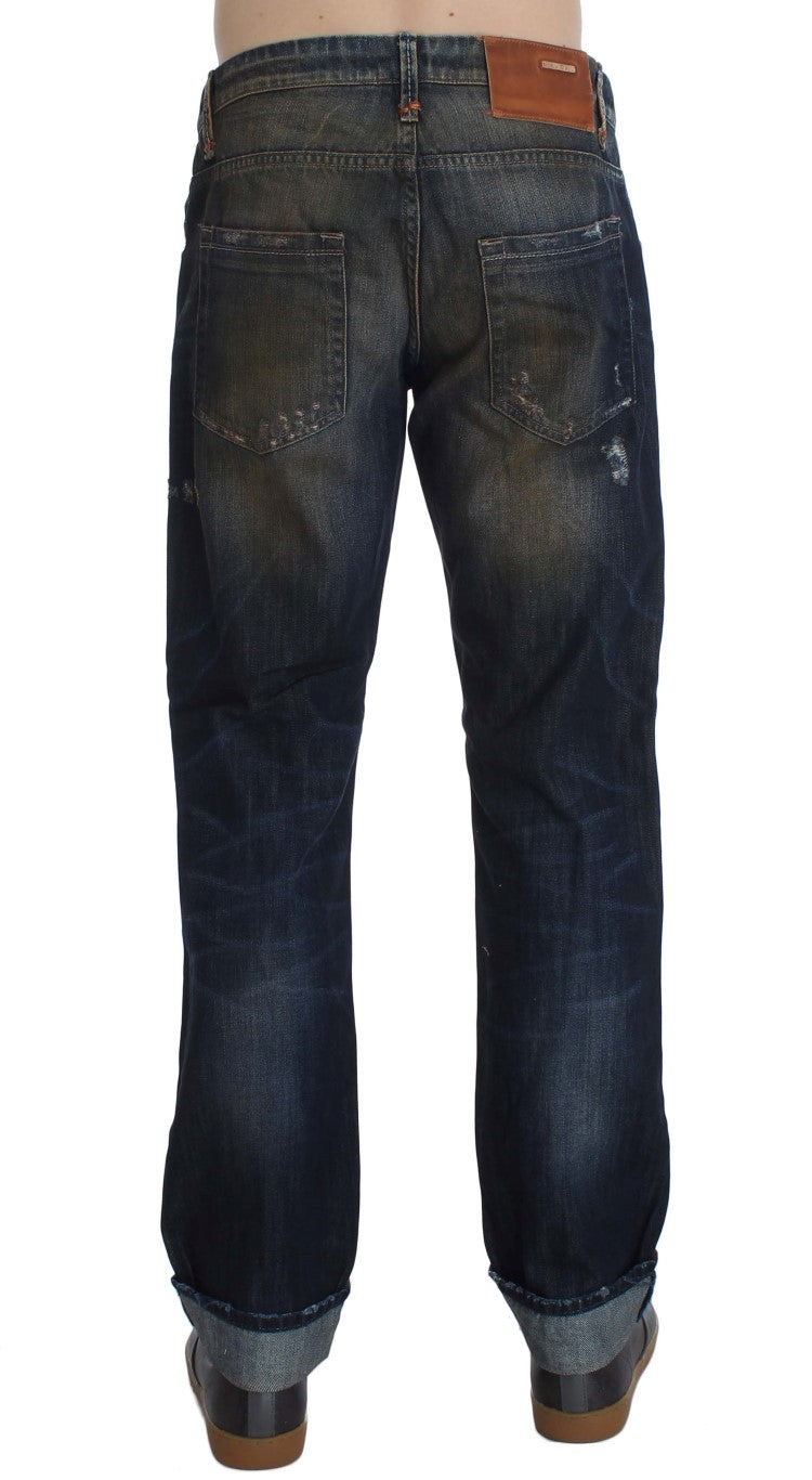 Elegant Straight Fit Men's Denim Jeans Acht