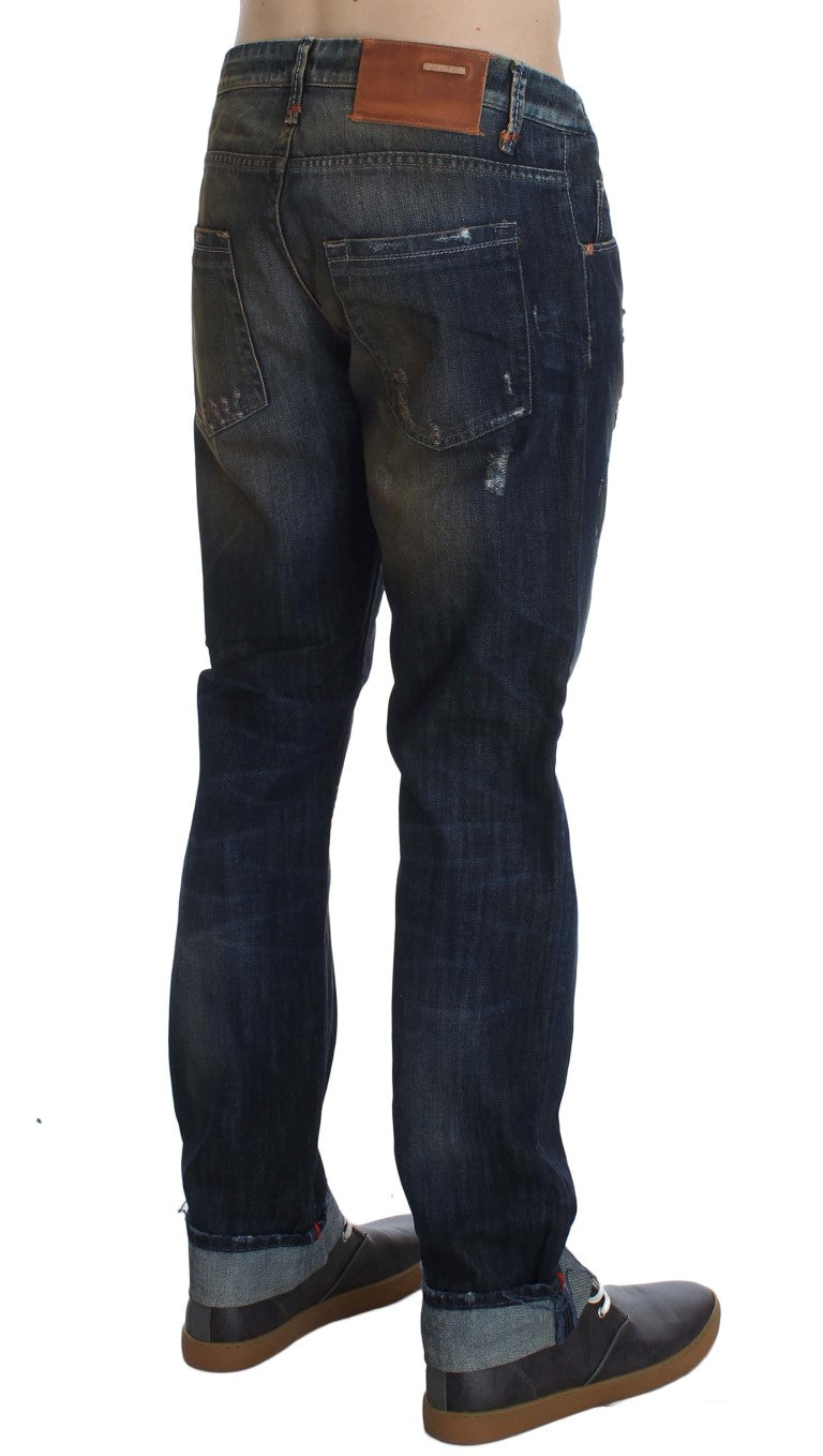 Elegant Straight Fit Men's Denim Jeans Acht