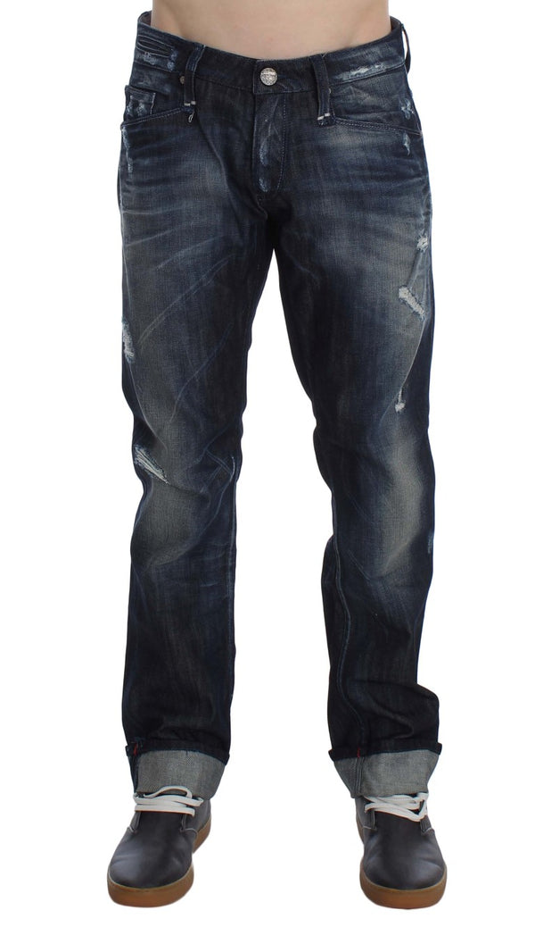 Elegant Regular Straight Fit Blue Jeans Acht