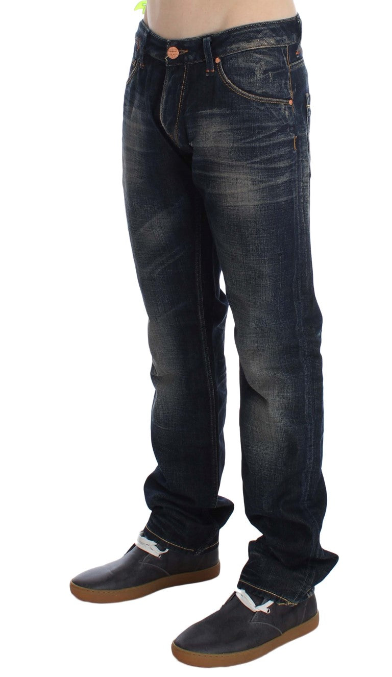 Elegant Straight Fit Low Waist Men's Jeans Acht