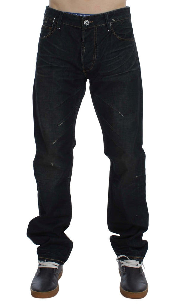 Elegant Straight Fit Dark Blue Jeans Acht