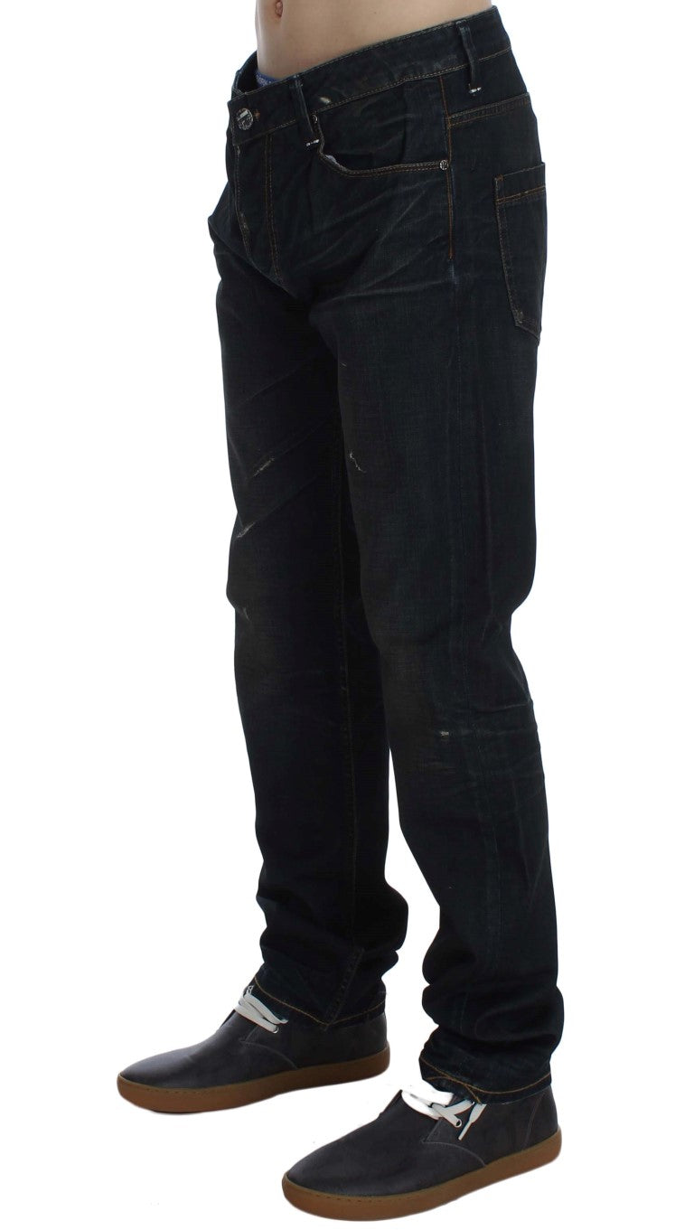 Elegant Straight Fit Dark Blue Jeans Acht