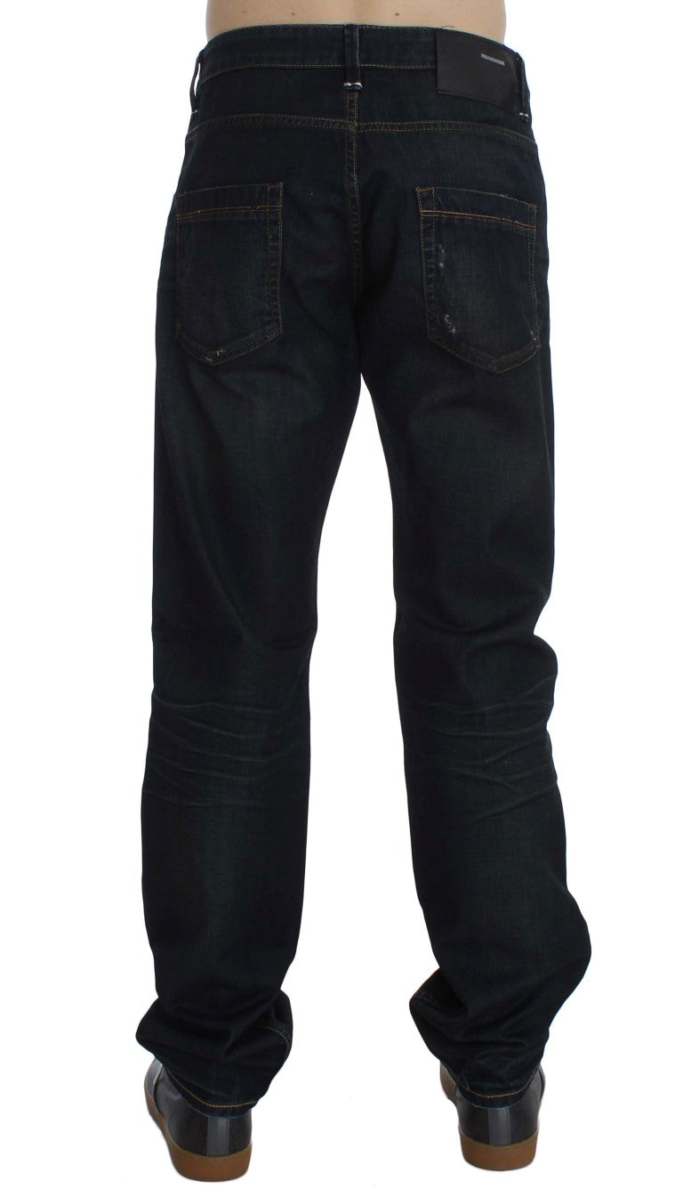 Elegant Straight Fit Dark Blue Jeans Acht