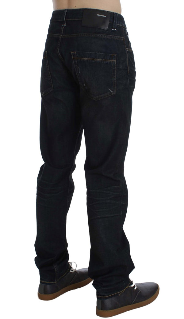 Elegant Straight Fit Dark Blue Jeans Acht