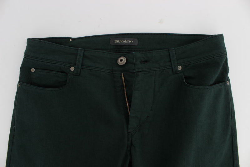 Chic Green Straight Cut Jeans Ermanno Scervino