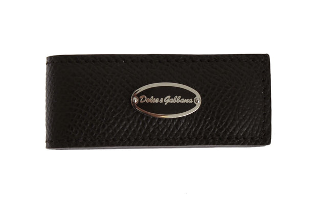 Elegant Brown Leather Money Clip Dolce & Gabbana