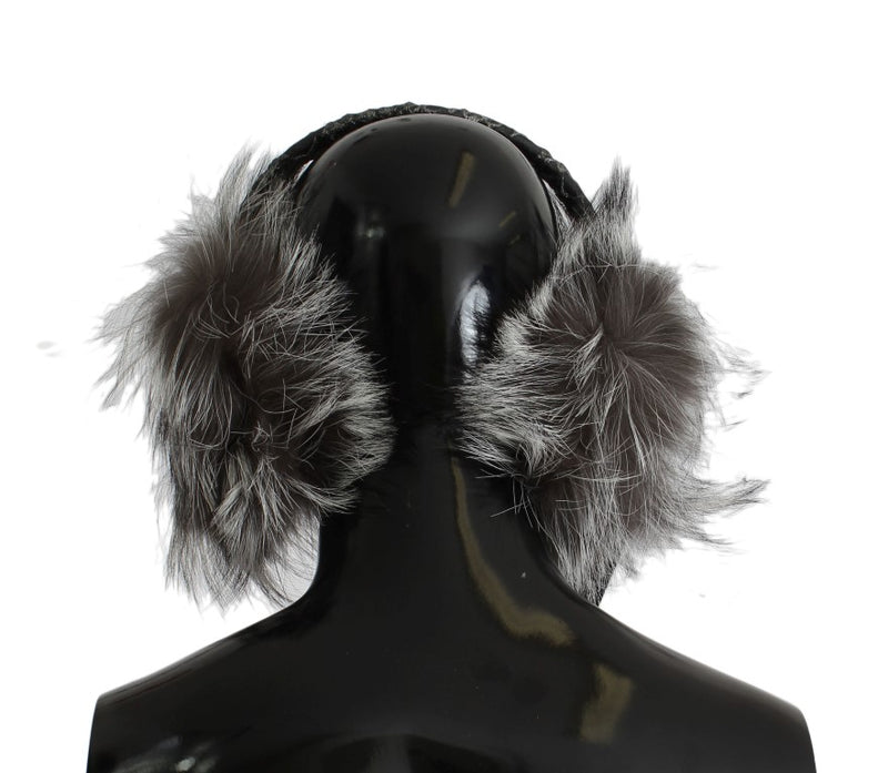 Elegant Fur and Crystal Ear Muffs Dolce & Gabbana