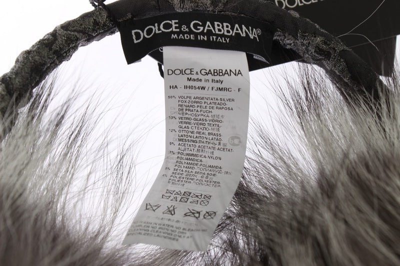 Elegant Fur and Crystal Ear Muffs Dolce & Gabbana