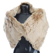 Elegant Alpaca Fur Shoulder Wrap in Beige Dolce & Gabbana