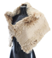 Elegant Alpaca Fur Shoulder Wrap in Beige Dolce & Gabbana