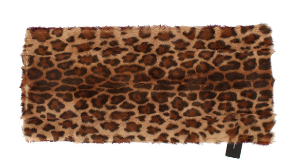 Exquisite Leopard Print Lambskin Fur Scarf Dolce & Gabbana