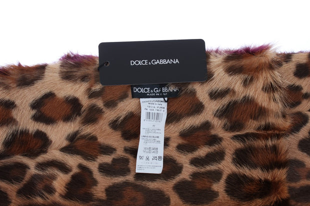 Exquisite Leopard Print Lambskin Fur Scarf Dolce & Gabbana