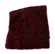 Luxurious Bordeaux Fur Hooded Scarf Wrap Dolce & Gabbana