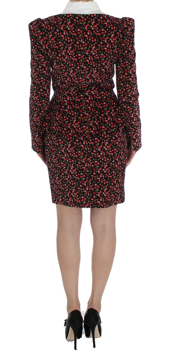 Elegant Floral Two-Piece Skirt Suit Set BENCIVENGA