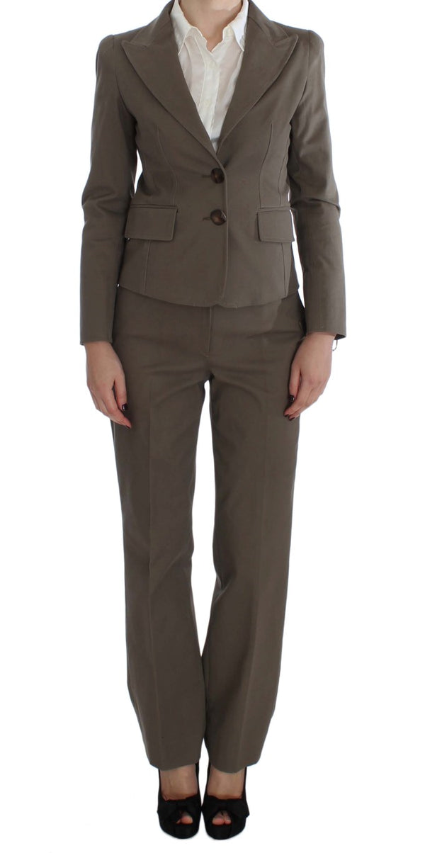 Beige Wool-Cotton Suit Set Chic Elegance BENCIVENGA