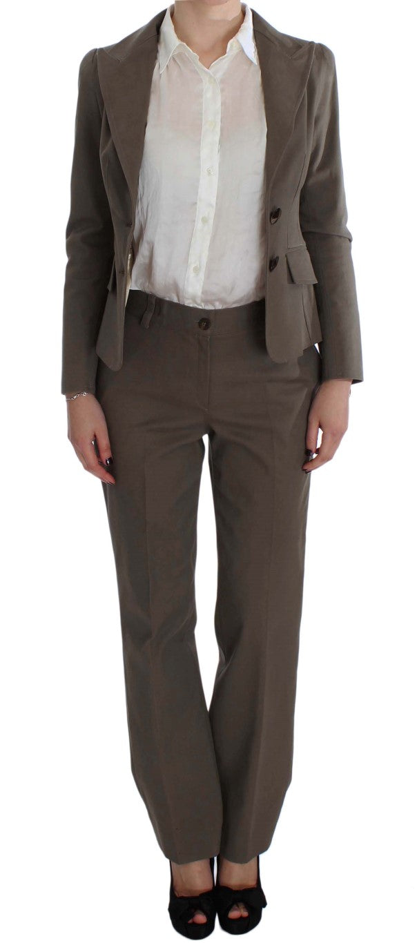 Beige Wool-Cotton Suit Set Chic Elegance BENCIVENGA