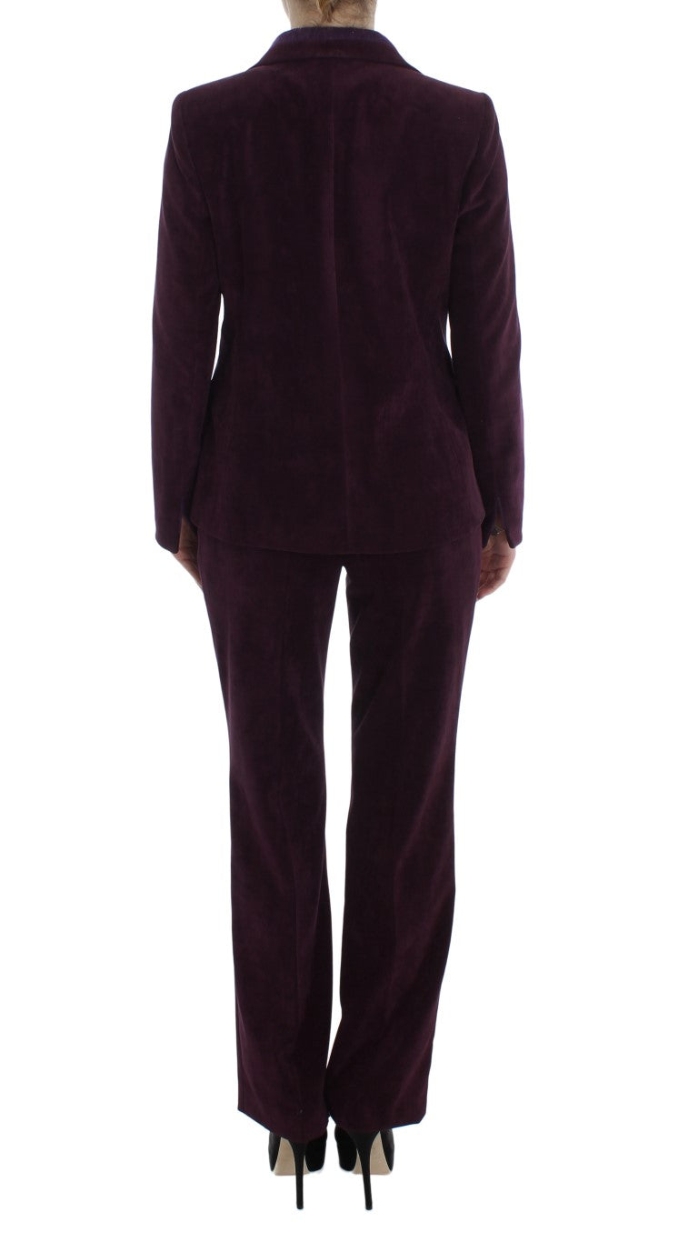 Elegant Purple Wool Blend Three Piece Suit Set BENCIVENGA