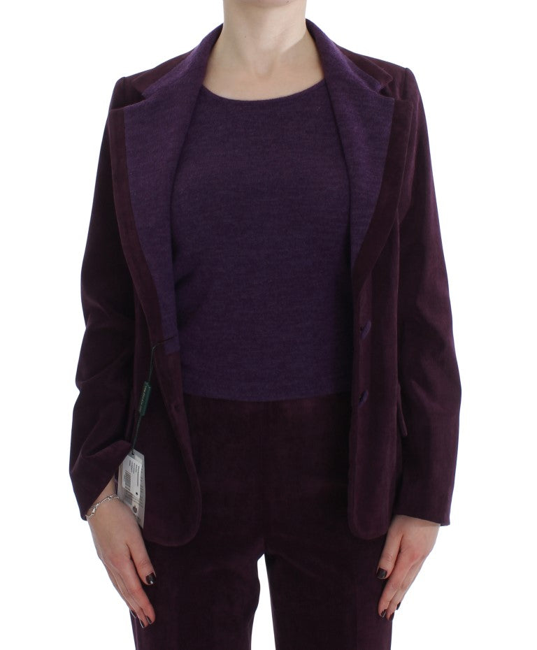 Elegant Purple Wool Blend Three Piece Suit Set BENCIVENGA