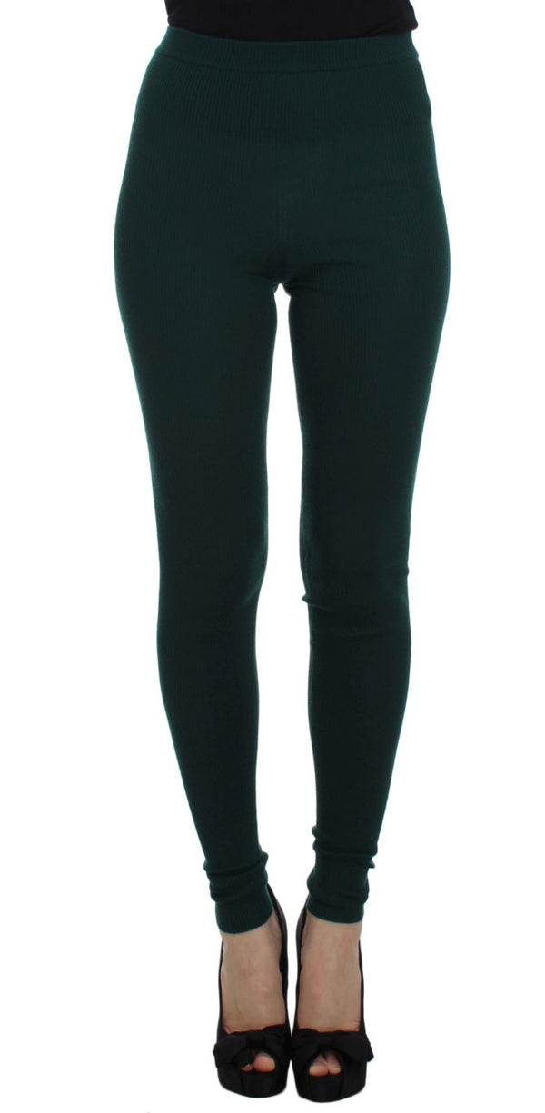 Emerald Treasure High Waist Cashmere Pants Dolce & Gabbana